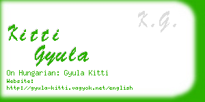 kitti gyula business card